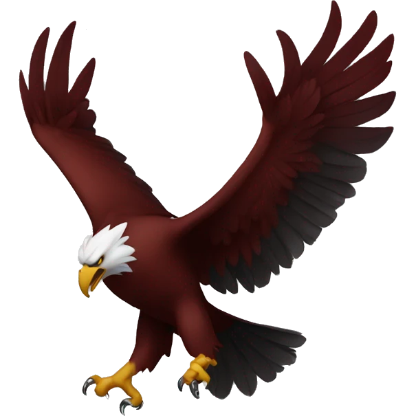 Tough dark red eagle emoji