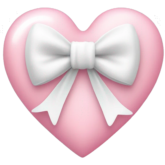 baby pink heart with a white bow  emoji