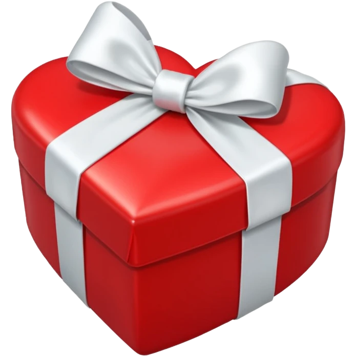 A red heart-shaped gift with a white bow emoji