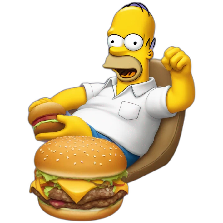 Homer Simpson with burger emoji