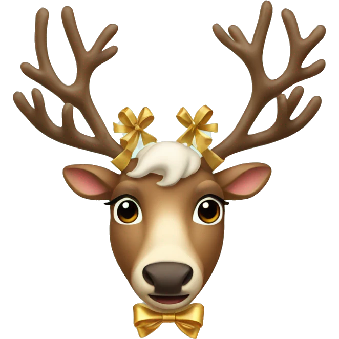 Reindeer with golden bow  emoji