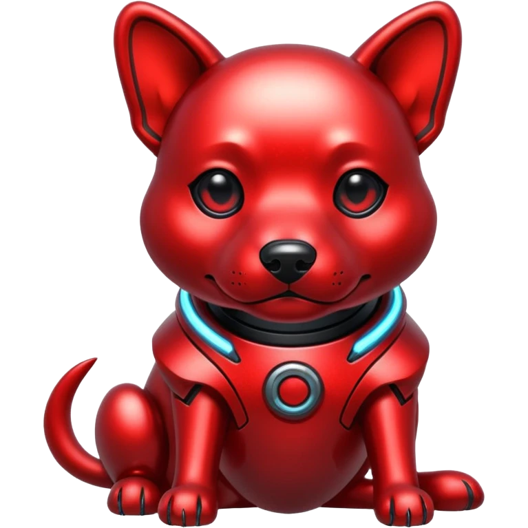 red glitter cyberpunk dog emoji
