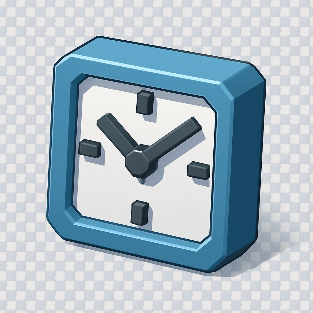 A clock icon with minimalist 3D design emoji