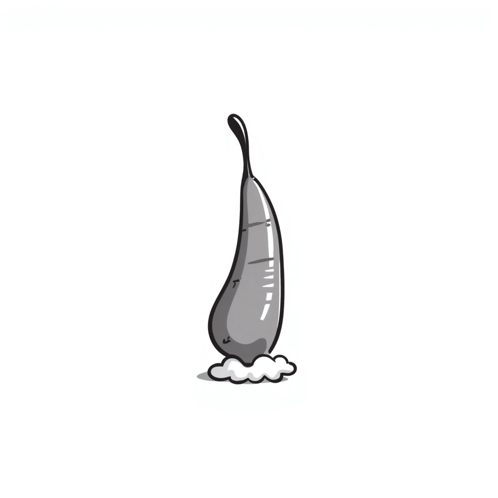 hand drawn doodle of a rubber penis emoji