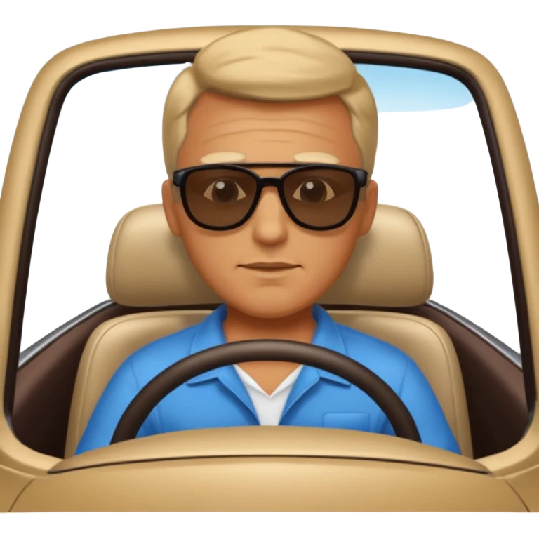 man driving a car emoji