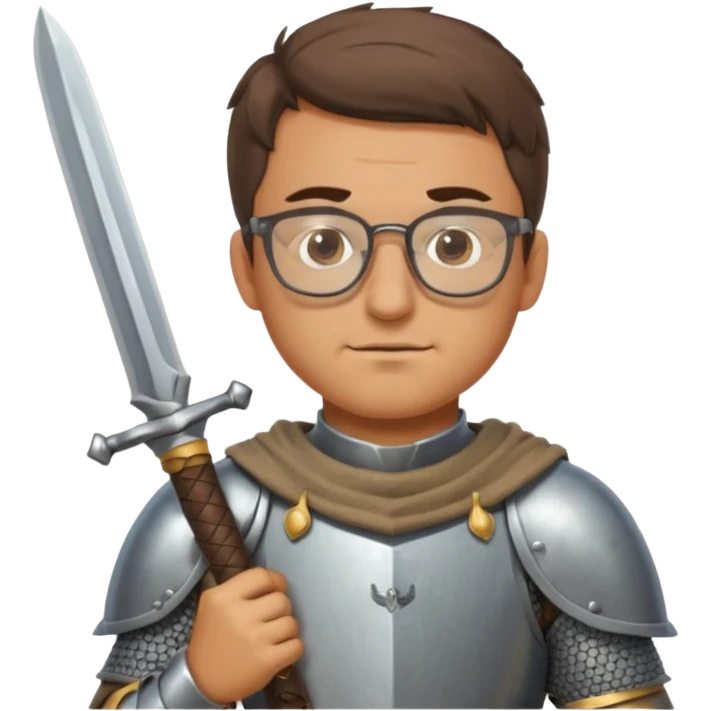 Knights with Glasses: Knight polishing sword while squinting


















 emoji