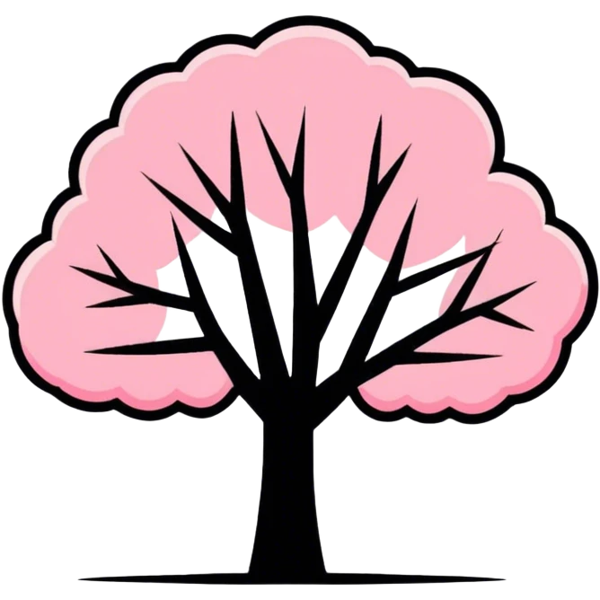 Pink tree emoji