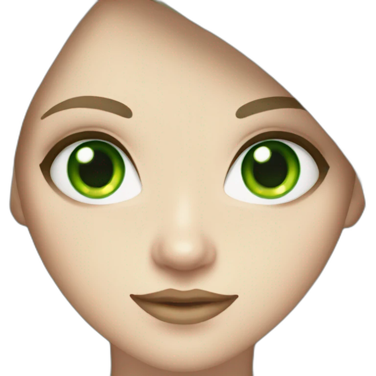 white girl with green eyes, with a gem in his hands emoji
