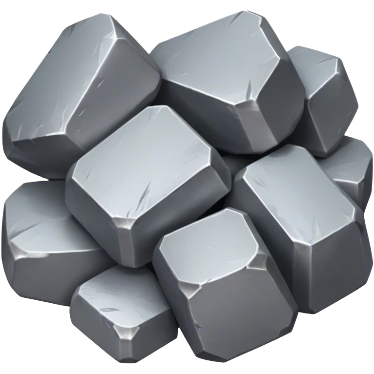 Cinematic Realistic Lead Ore, Heavy and dense, with a matte gray surface and subtle metallic glimmer. The metal's weight and durability are evident, with soft, sharp edges and a slight texture that enhances its solid presence. Soft glowing outline, capturing the essence of raw strength and industrial power in lead ore. emoji
