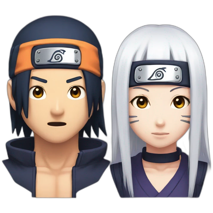 Naruto and hinata split face emoji