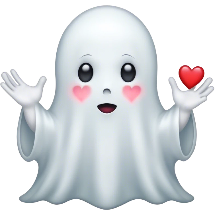 Ghost with hearts emoji
