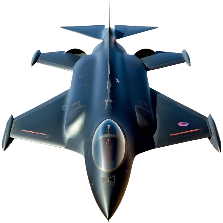 SR-71 Blackbird - Lockheed Martin (Stealth Grey) A sleek, high-speed reconnaissance aircraft with an elongated, needle-like fuselage and a smooth, aerodynamic design. The body is finished in a deep, matte jet-black with subtle panel lines and heat-resistant detailing. Its twin engines are seamlessly integrated into the structure, with sharp, swept-back wings that emphasize speed and stealth. The cockpit canopy is tinted, adding to its mysterious, high-tech aesthetic, while the overall silhouette exudes an aura of unmatched velocity and secrecy. emoji
