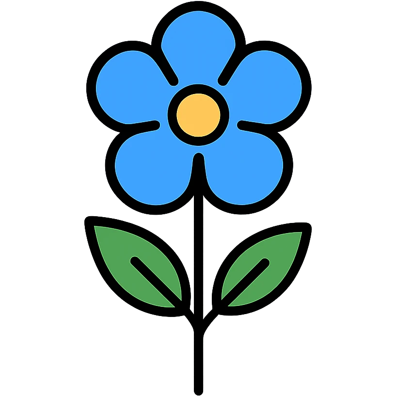 blue flower emoji