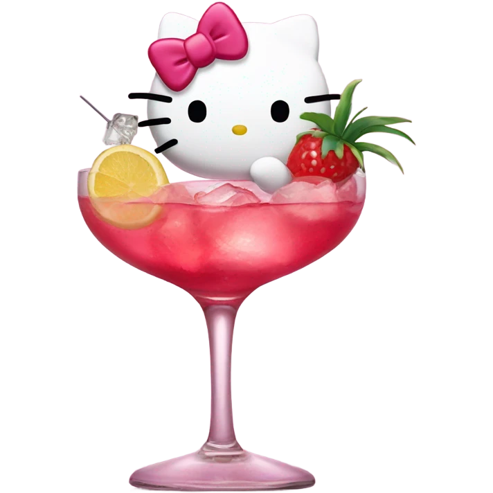 Hello kitty in cocktail  emoji