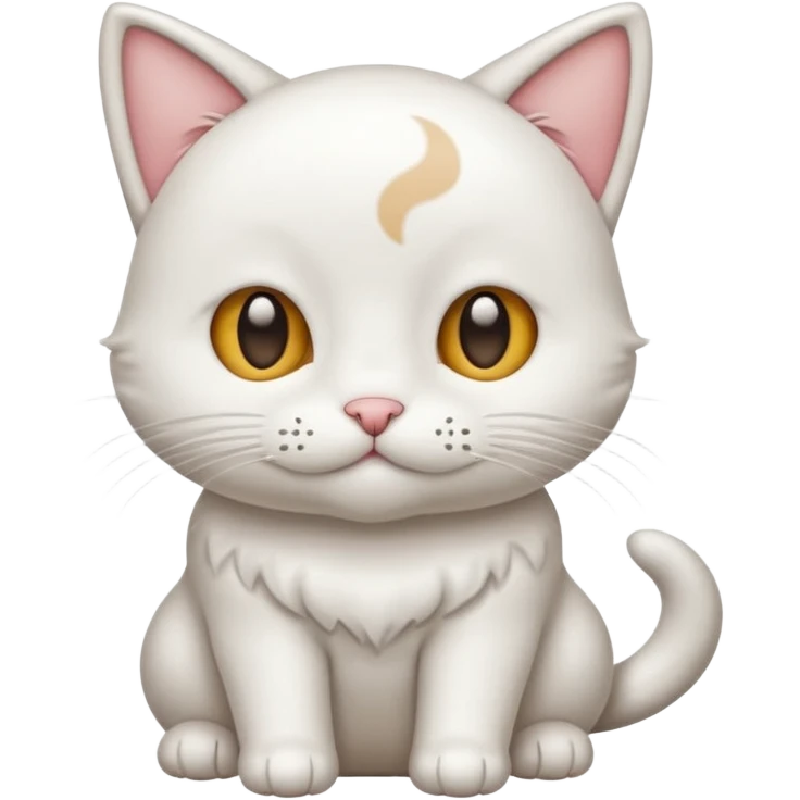 creame un gato cachorro blanco solo blanco emoji