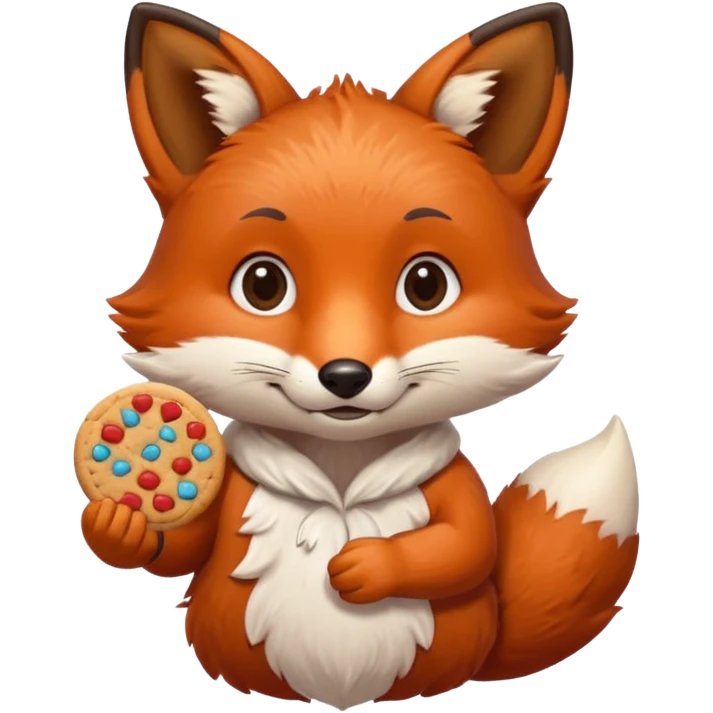 süßer Fuchs mit Keksen emoji