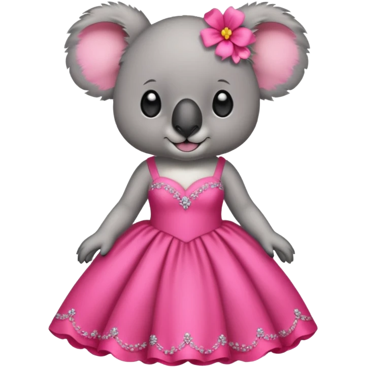 Koala and a hot pink wedding dress emoji