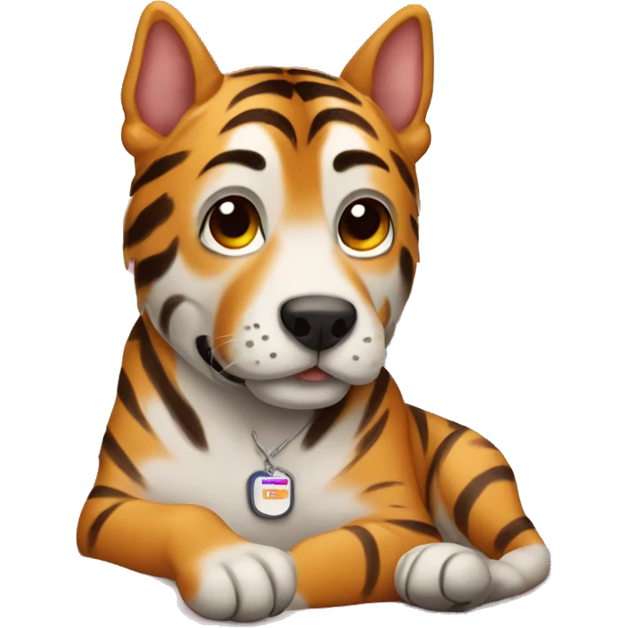 Un perro con pijama de tigre  emoji