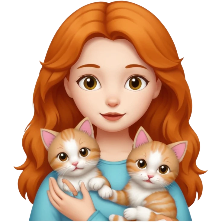 girl with two kittens emoji