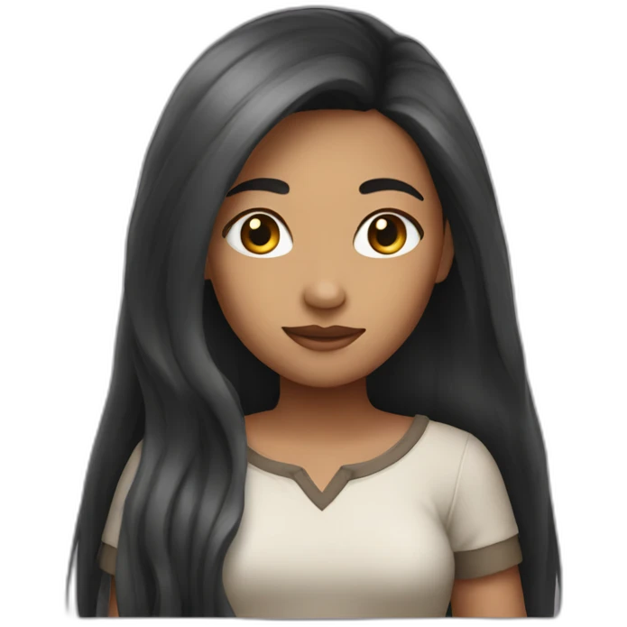 Shaten girl with long hair emoji