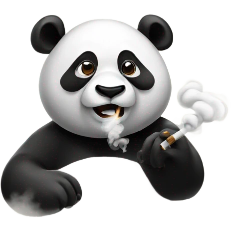 panda blowing smoke emoji