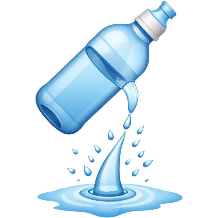 bottle of water being spilled emoji