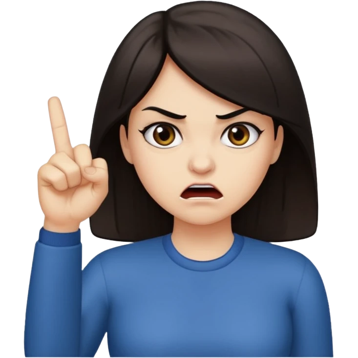 Letters saying “Don’t PMO” With an angry lady standing behind the letters with her finger up  emoji