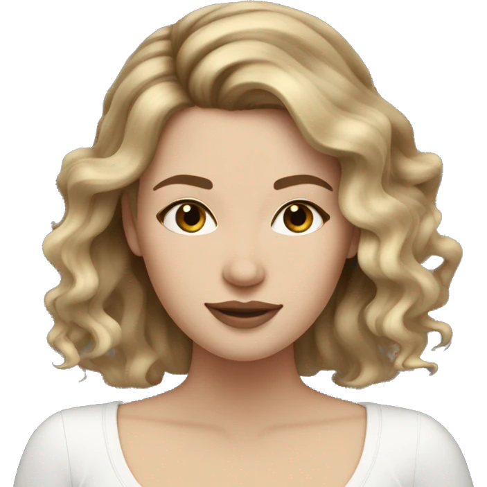 white girl dark blonde balayage hair sleeping emoji