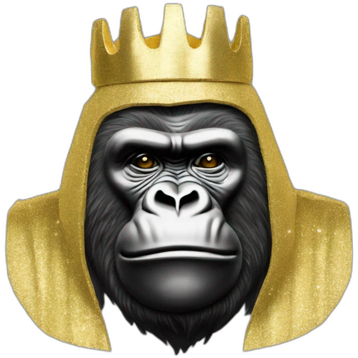 Swag emperor Harambe covered in gold emoji