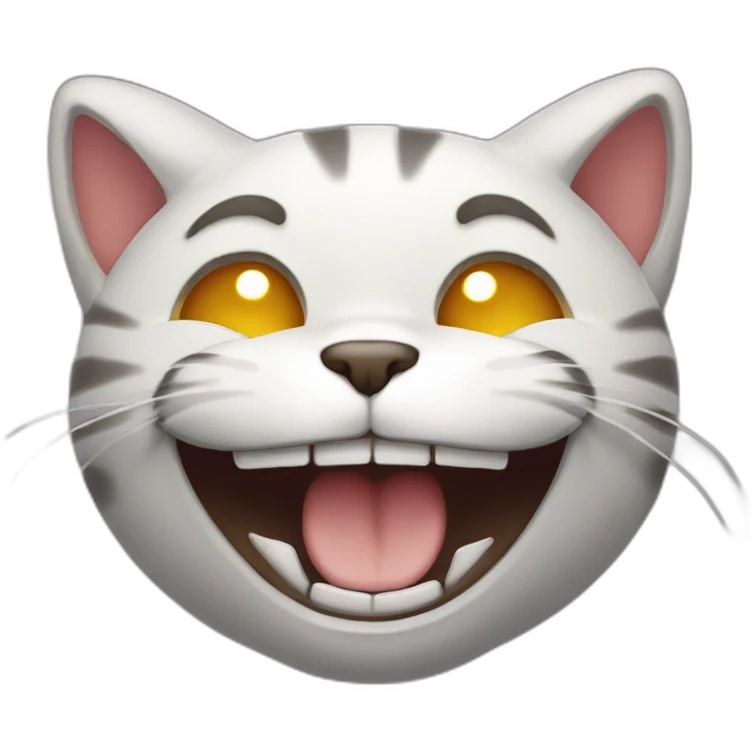 The cat is laughing hard emoji