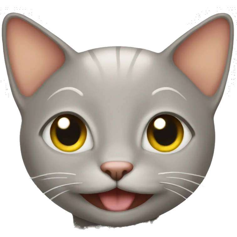 Bald cat smiling emoji