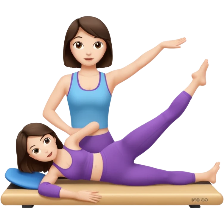 Brunette  girl doing Pilates  emoji