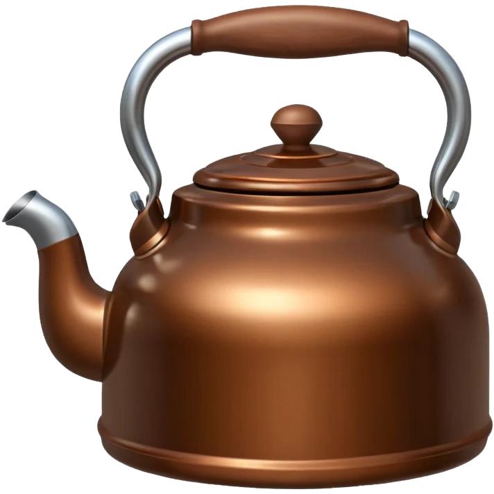 GENERATE A BROWN KETTLE WITH LING BODY HAVING HANDLE AT RIGHT SIDE emoji
