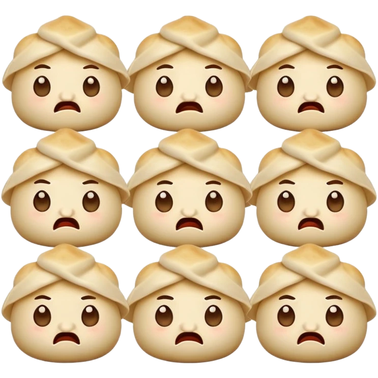dumplings with facial expressions emoji
