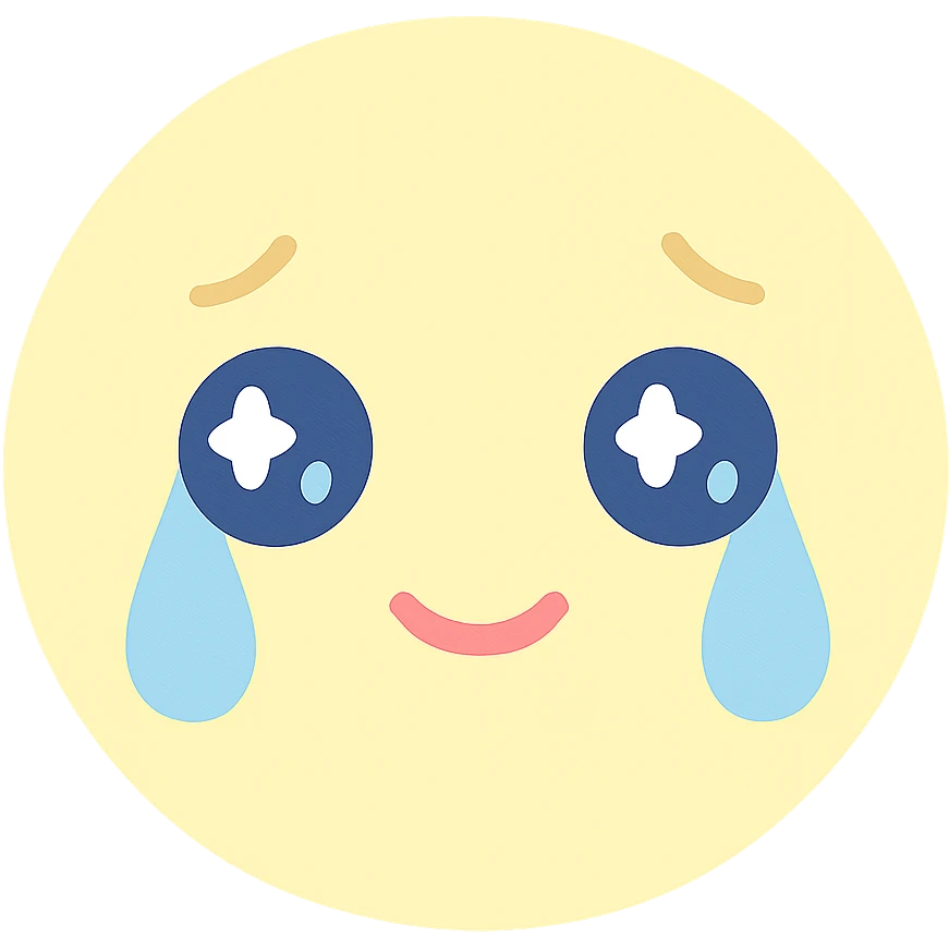 yellow face with tears, crying emoji