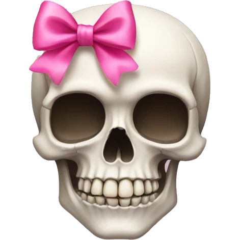 Skull with a pink bow emoji