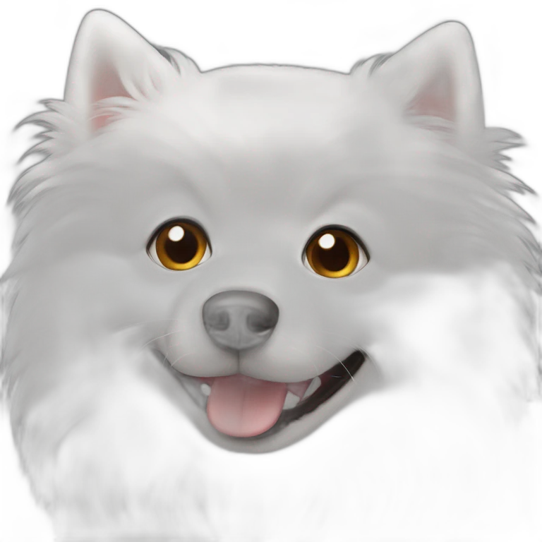 White Spitz says hello emoji