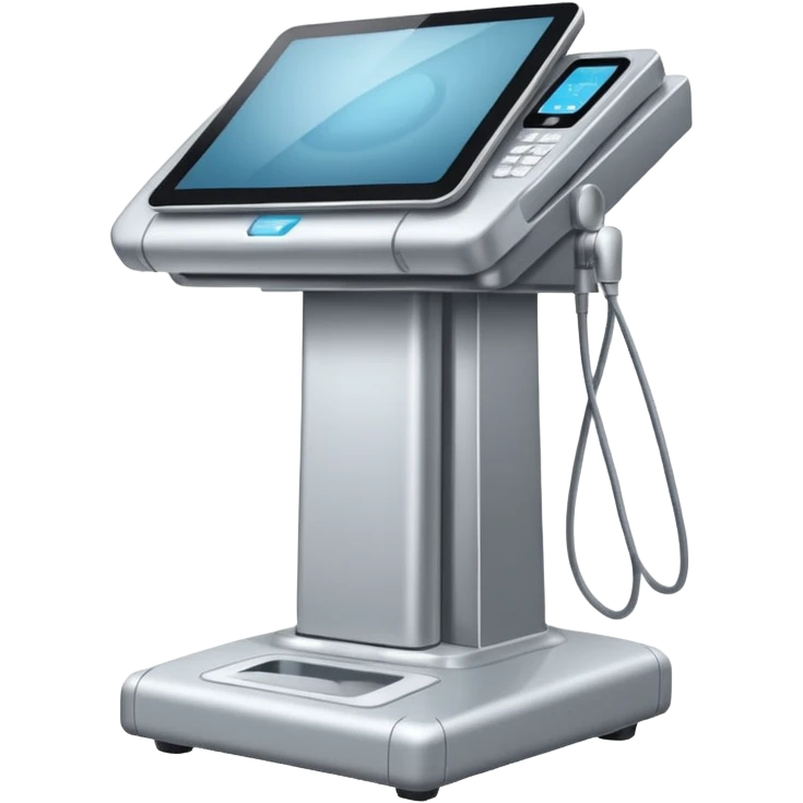 large expensive ultrasound machine that stands on the floor and is tall. emoji