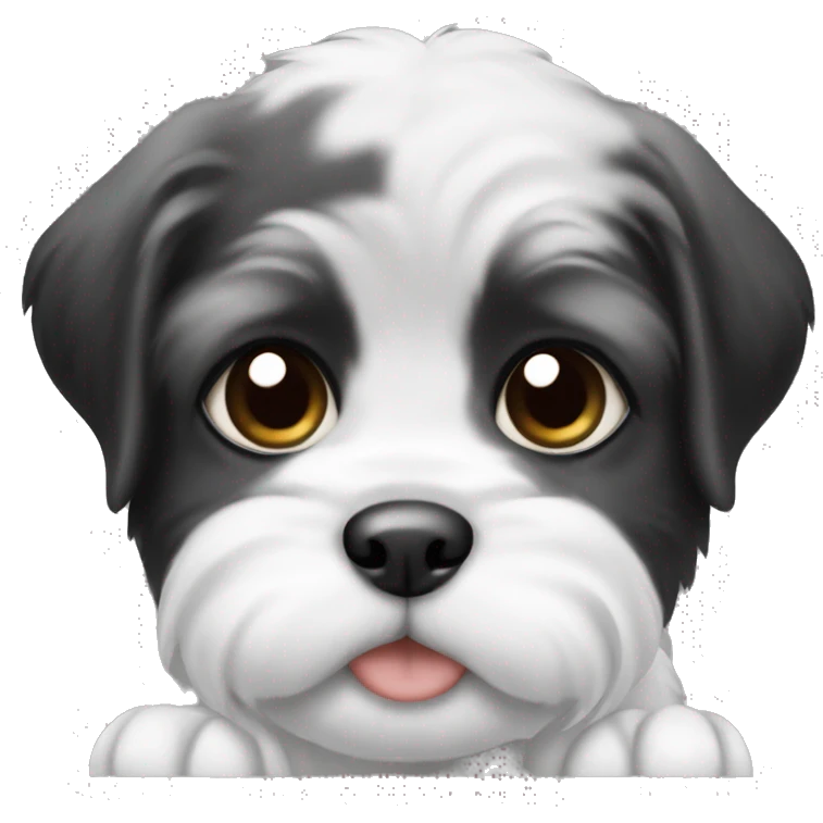White and black shitzu puppy emoji