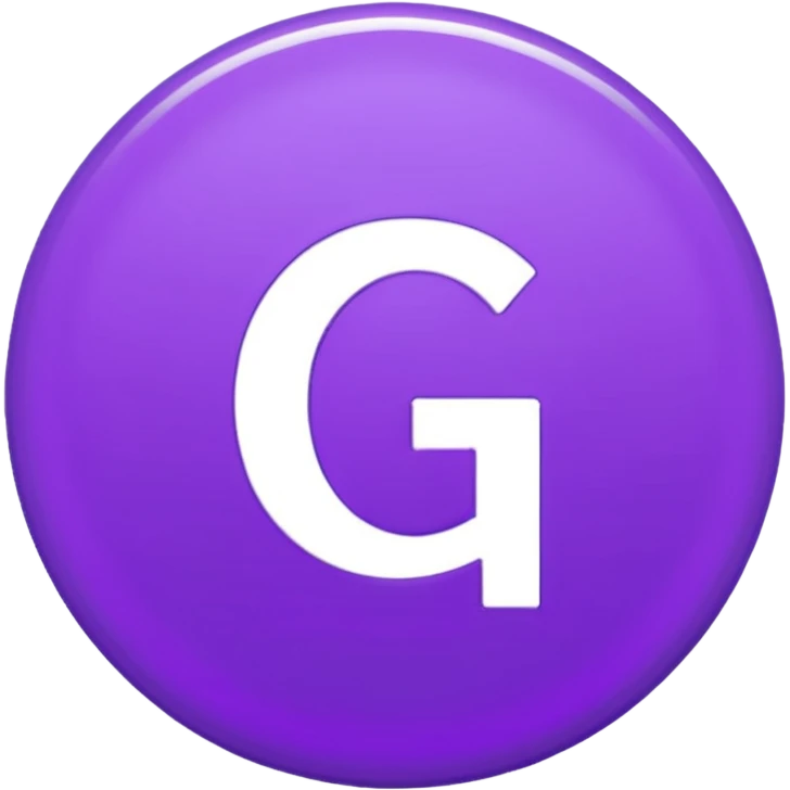 Purple circle 🟣 with letters iG in it - lowercase i and Capital G emoji