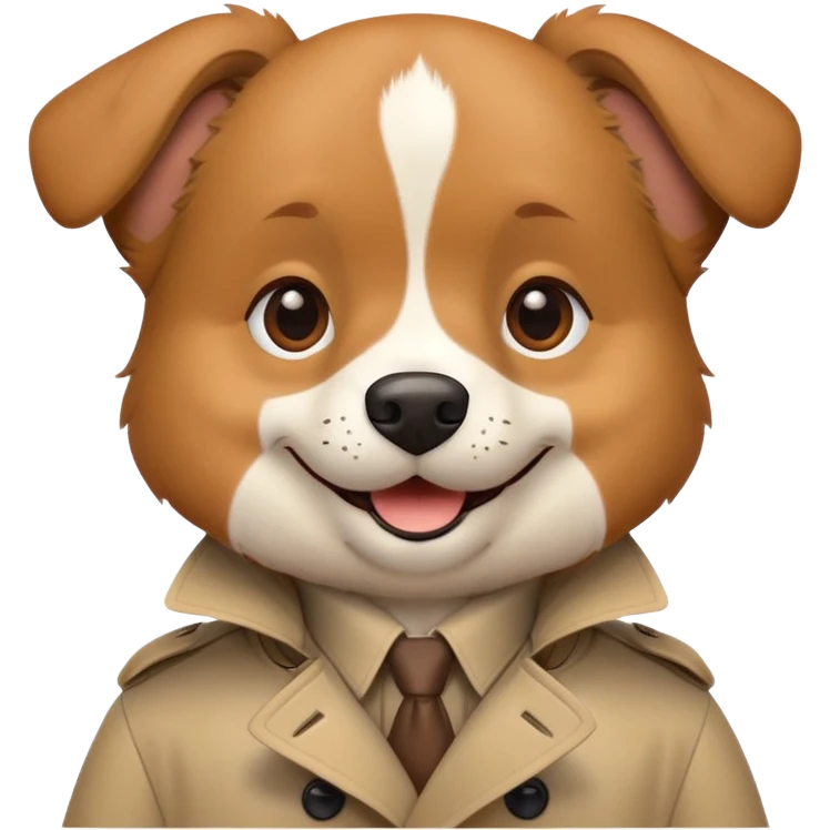 Dog in a trench coat ￼ emoji