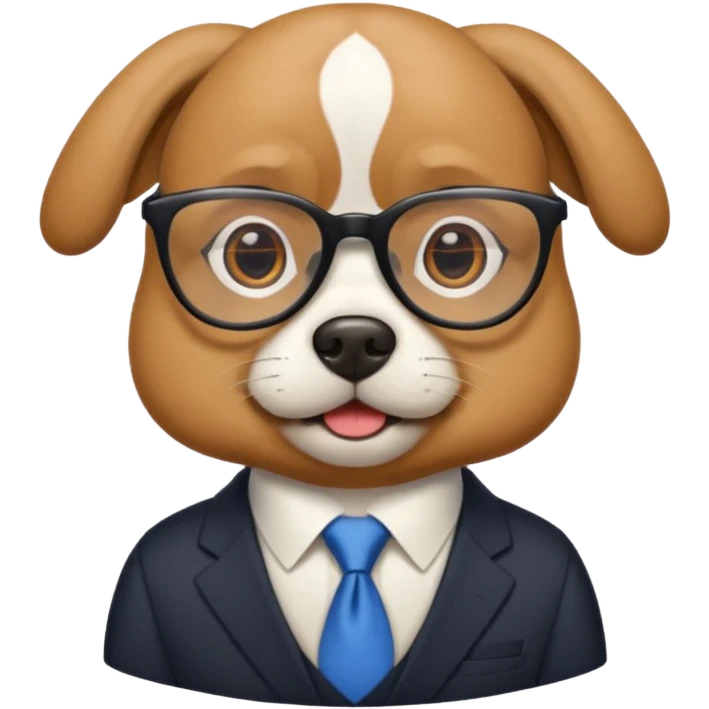 politician dog with glasses emoji