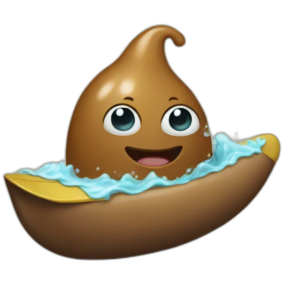 Poop surfing emoji