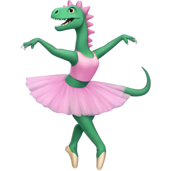 dinosaur doing ballet on pointe emoji