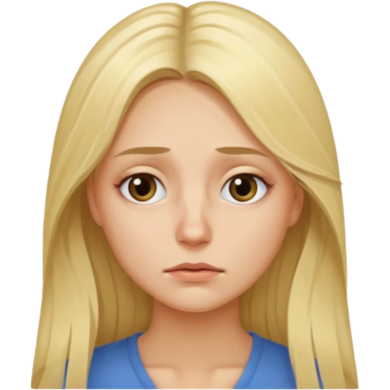 tired blond woman with long hair emoji