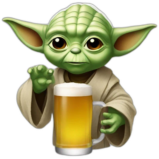 Yoda drink beer emoji