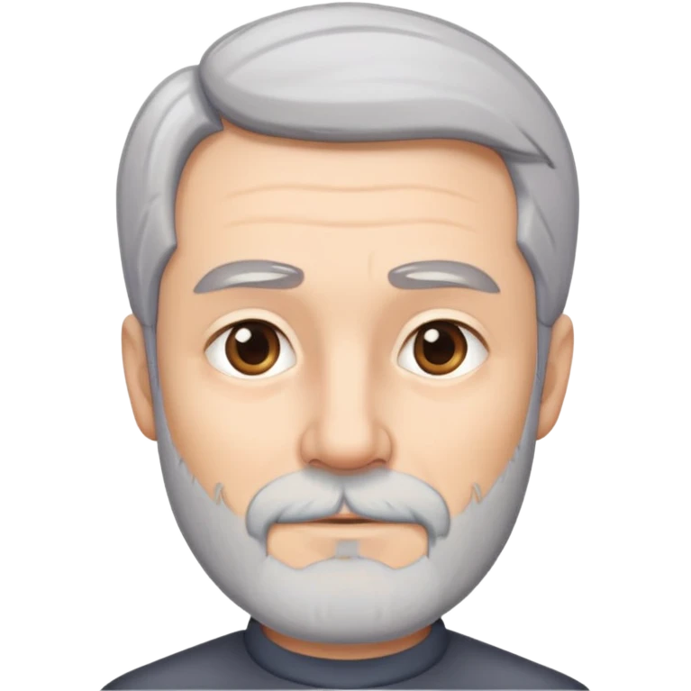 Grey hair with side part with a short grey beard emoji