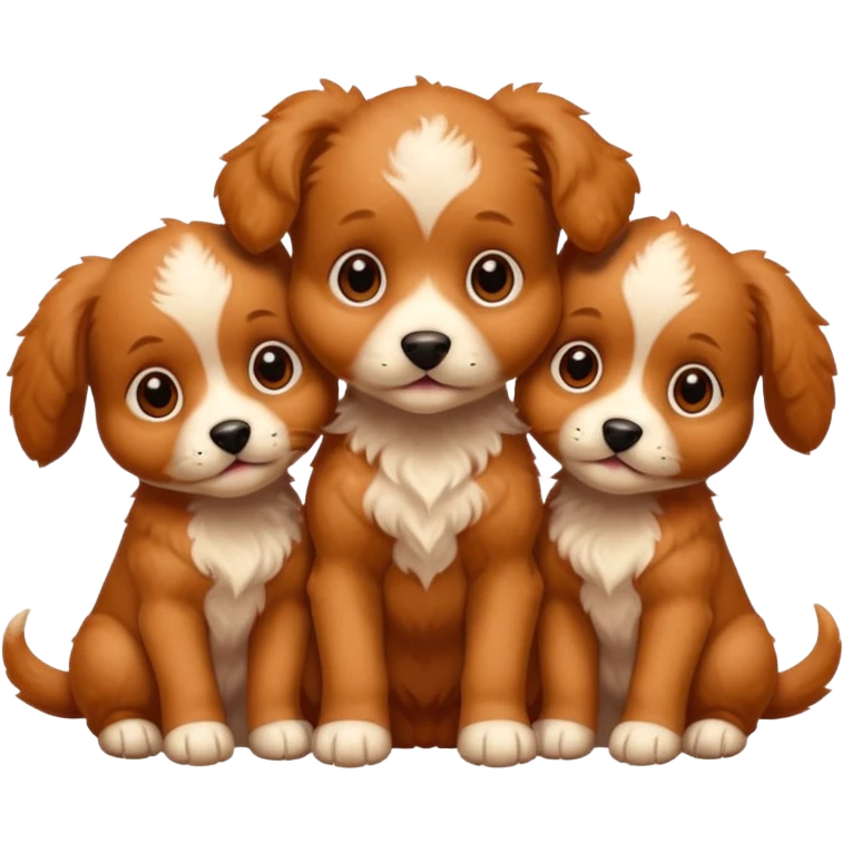 Red 3 headed puppy emoji
