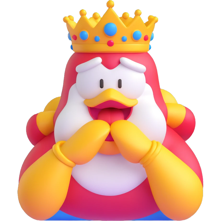 King Dedede drooling with a silly face emoji