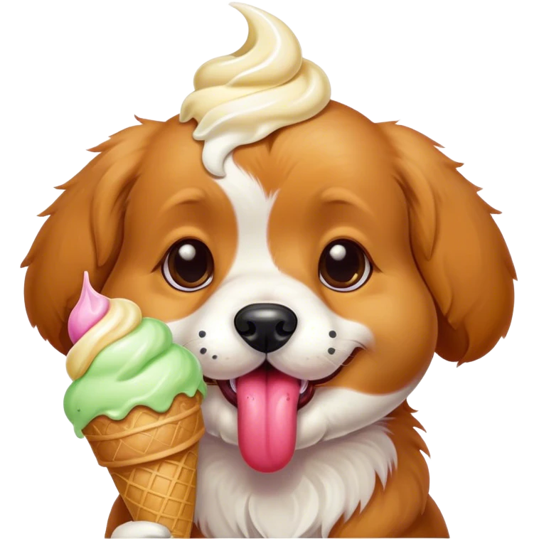 dog licking ice cream  emoji